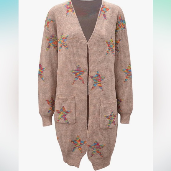 WOMEN’S XL SWEATER STAR NWT FLORAL BLOOMING WOMENS SWEATER JACKET # 370 - Picture 3 of 5